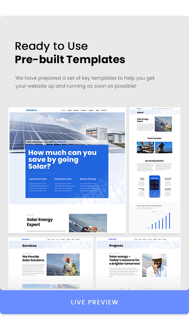 Solar Sure - Renewable Energy Business - Elementor Template Kit - 2