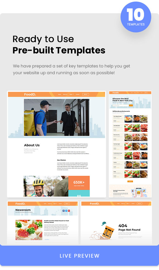 FoodDelivery - Local Business Elementor Template Kit