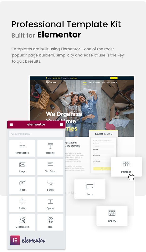 Moving Service - Local Business Elementor Template Kit