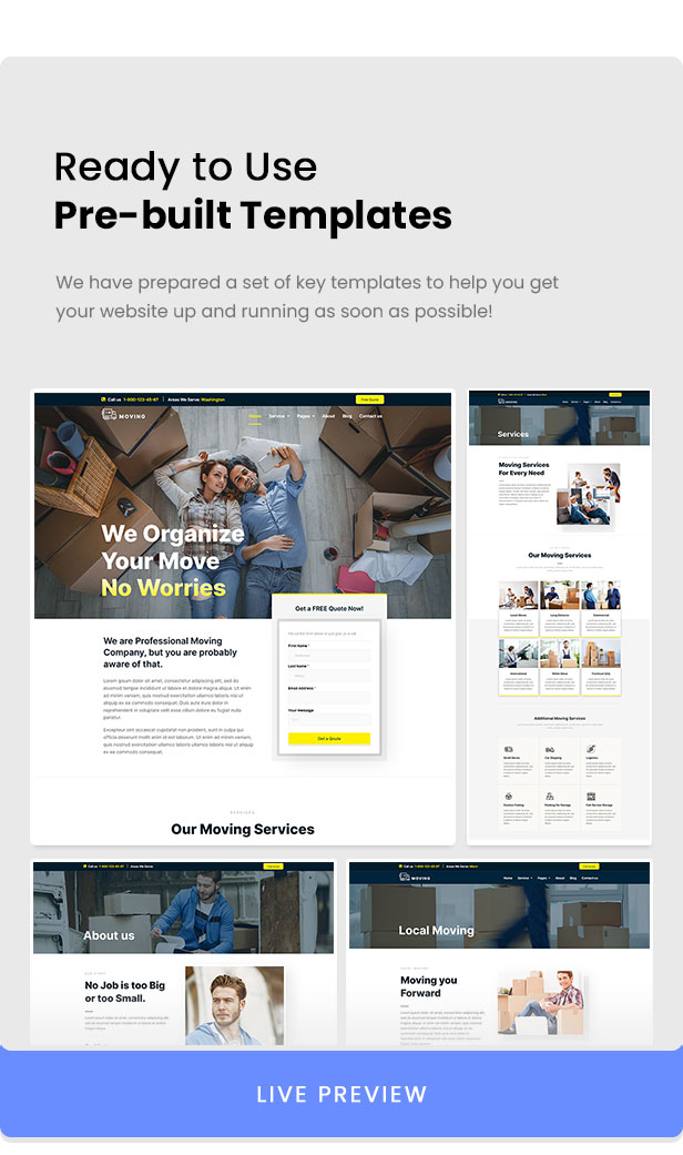 Moving Service - Local Business Elementor Template Kit