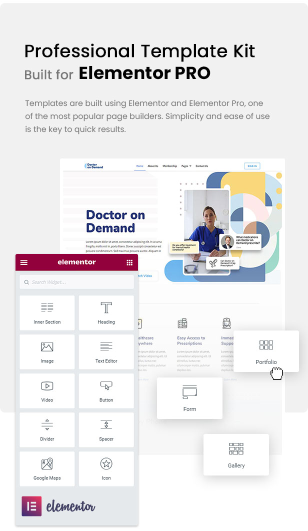 Doctor on Demand – Online Consultations Elementor Template Kit - 1