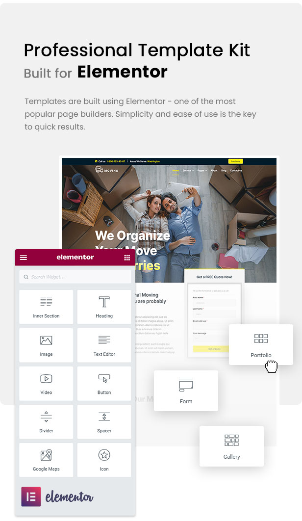 Moving Service - Local Business Elementor Template Kit - 1